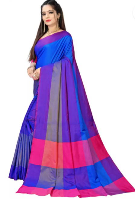Colour Block Fashion Cotton Silk Saree Catalog
